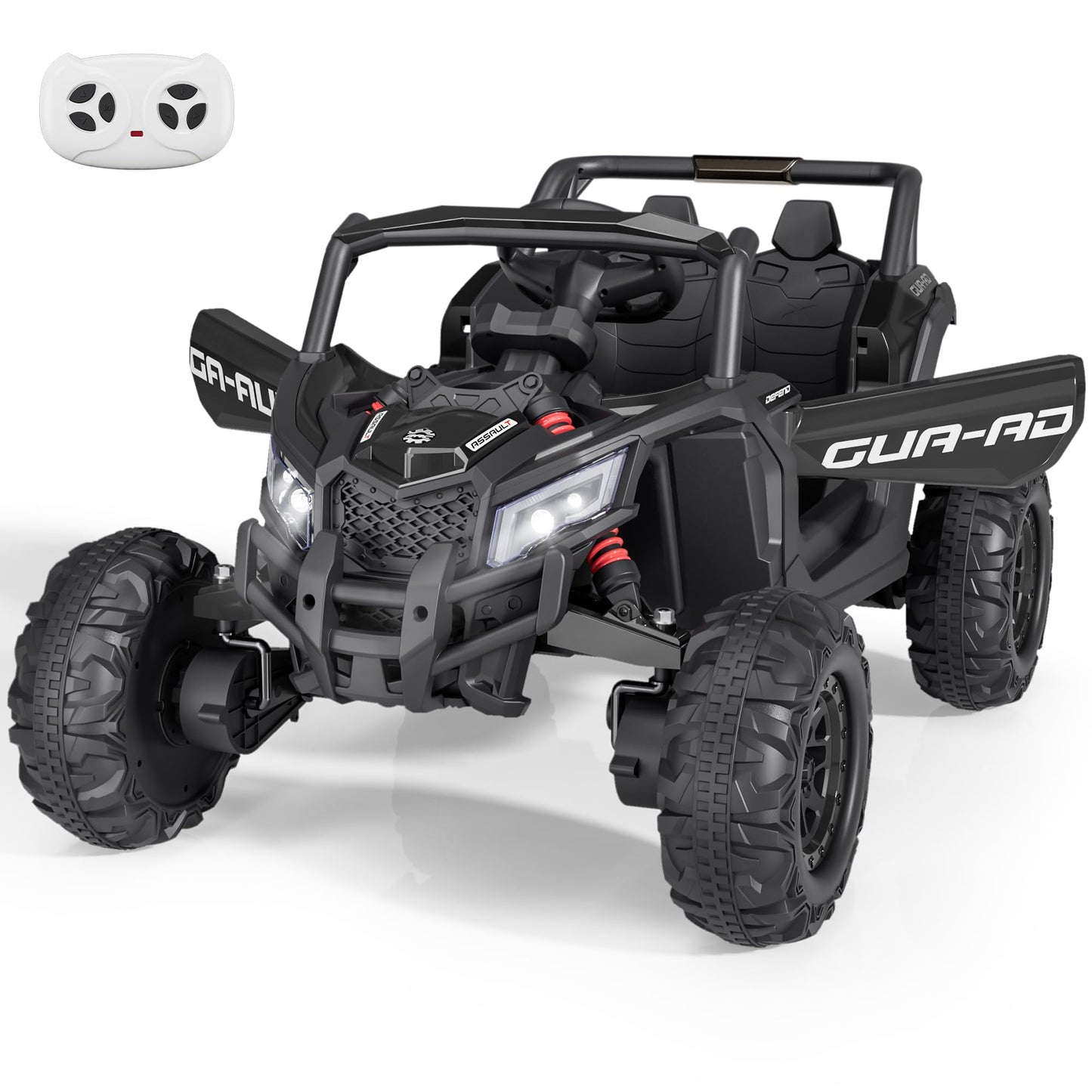 2 Seater Kids UTV Ride On Car – Remote Control, MP3, LED Lights & Safety Belt