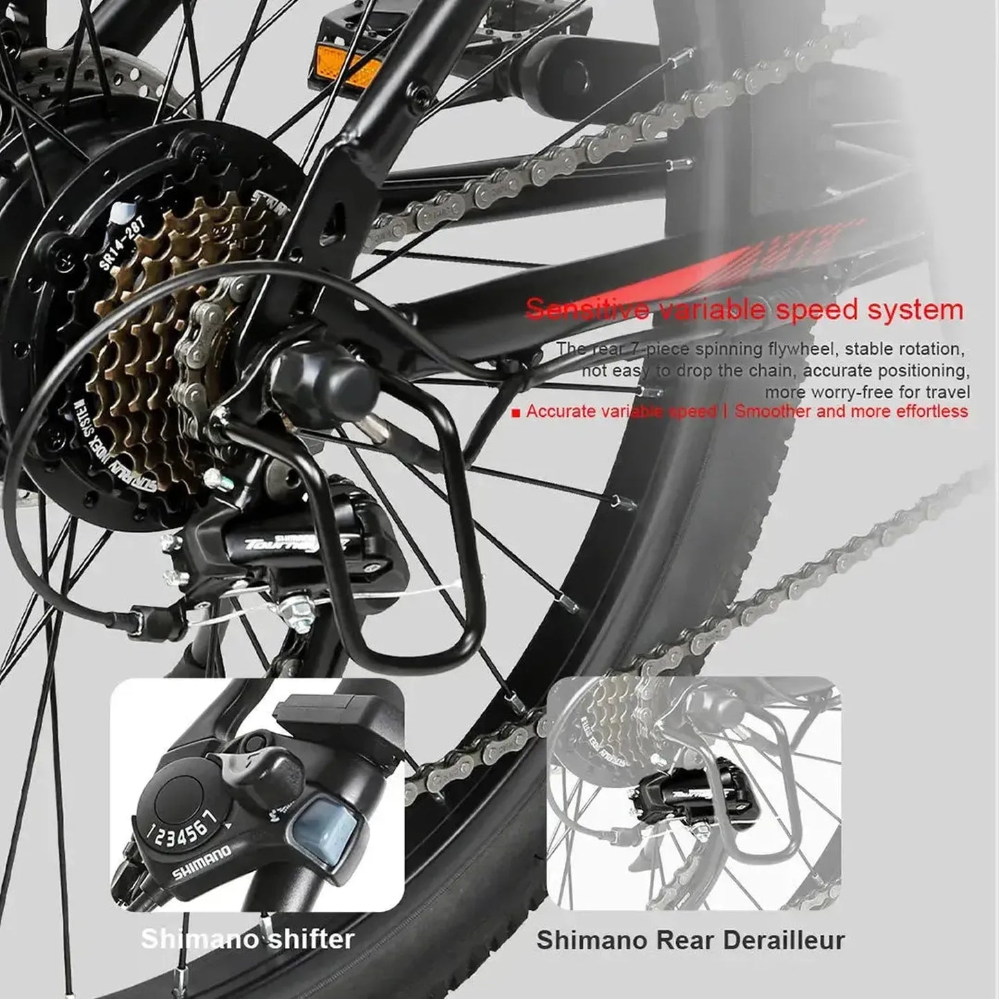 SAMEBIKE EBE2 Mountain Electric Bike With Torque-Sensor