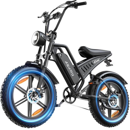 20" Fat Tire Electric Bike for Adults, 48V 15Ah Removable Battery, 1500W Peak Motor E-Bike, 7-Speed Mountain Bike