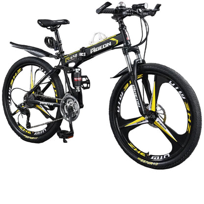 Folding Mountain Bike – 21/24/27/30 Speed Carbon Steel MTB