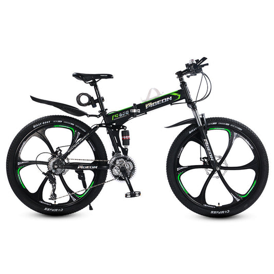 Folding Mountain Bike – 21/24/27/30 Speed Carbon Steel MTB