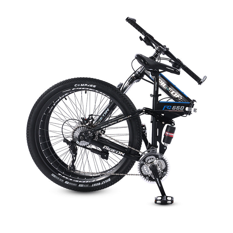 Folding Mountain Bike – 21/24/27/30 Speed Carbon Steel MTB