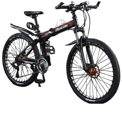Folding Mountain Bike – 21/24/27/30 Speed Carbon Steel MTB