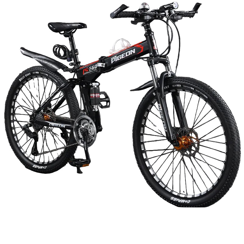 Folding Mountain Bike – 21/24/27/30 Speed Carbon Steel MTB