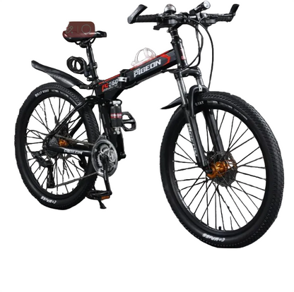 Folding Mountain Bike – 21/24/27/30 Speed Carbon Steel MTB