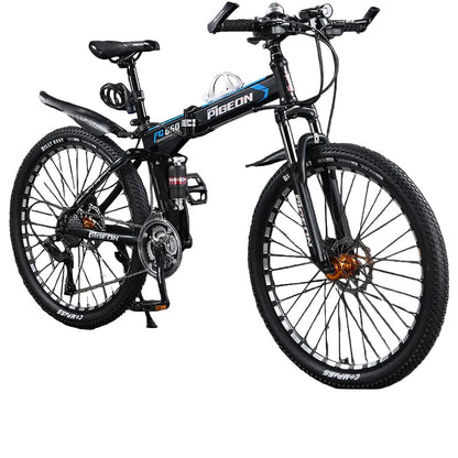 Folding Mountain Bike – 21/24/27/30 Speed Carbon Steel MTB
