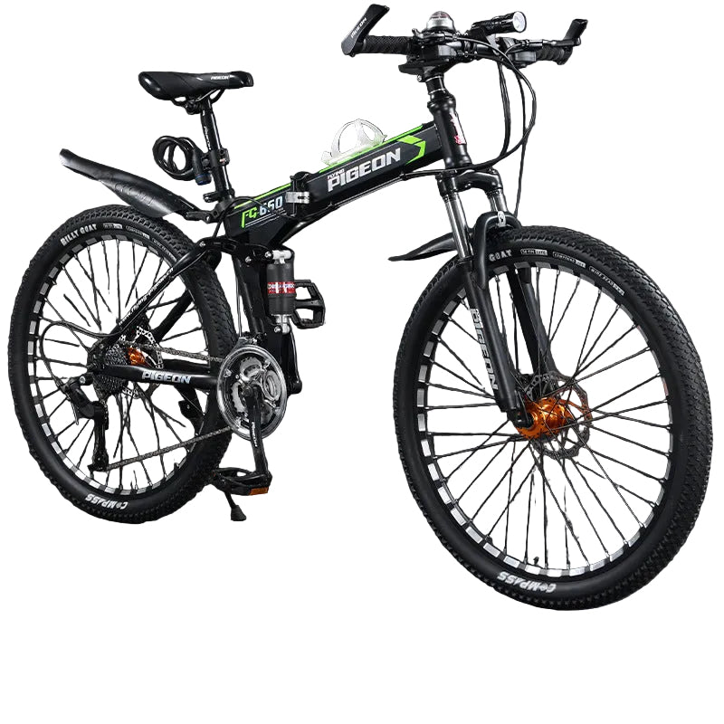 Folding Mountain Bike – 21/24/27/30 Speed Carbon Steel MTB
