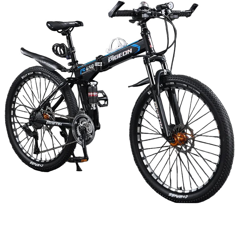 Folding Mountain Bike – 21/24/27/30 Speed Carbon Steel MTB