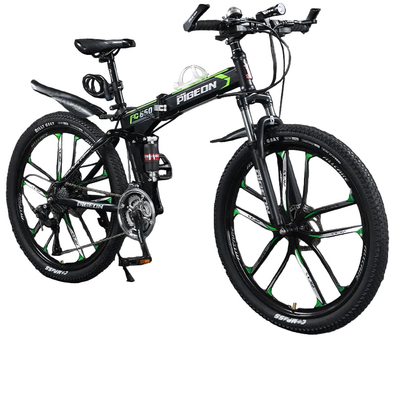Folding Mountain Bike – 21/24/27/30 Speed Carbon Steel MTB