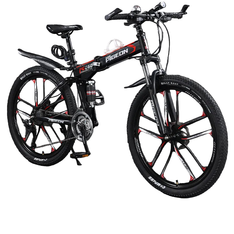 Folding Mountain Bike – 21/24/27/30 Speed Carbon Steel MTB