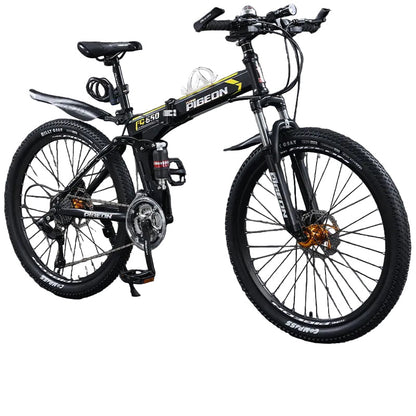 Folding Mountain Bike – 21/24/27/30 Speed Carbon Steel MTB