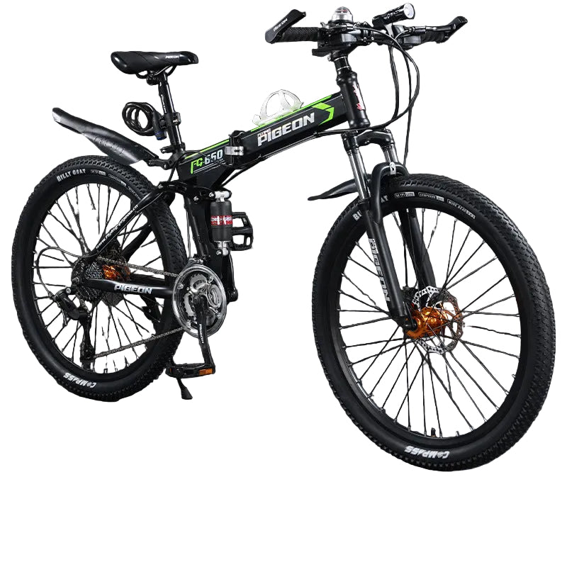 Folding Mountain Bike – 21/24/27/30 Speed Carbon Steel MTB