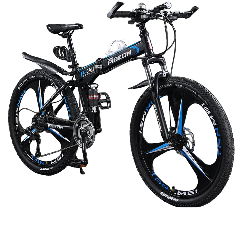 Folding Mountain Bike – 21/24/27/30 Speed Carbon Steel MTB