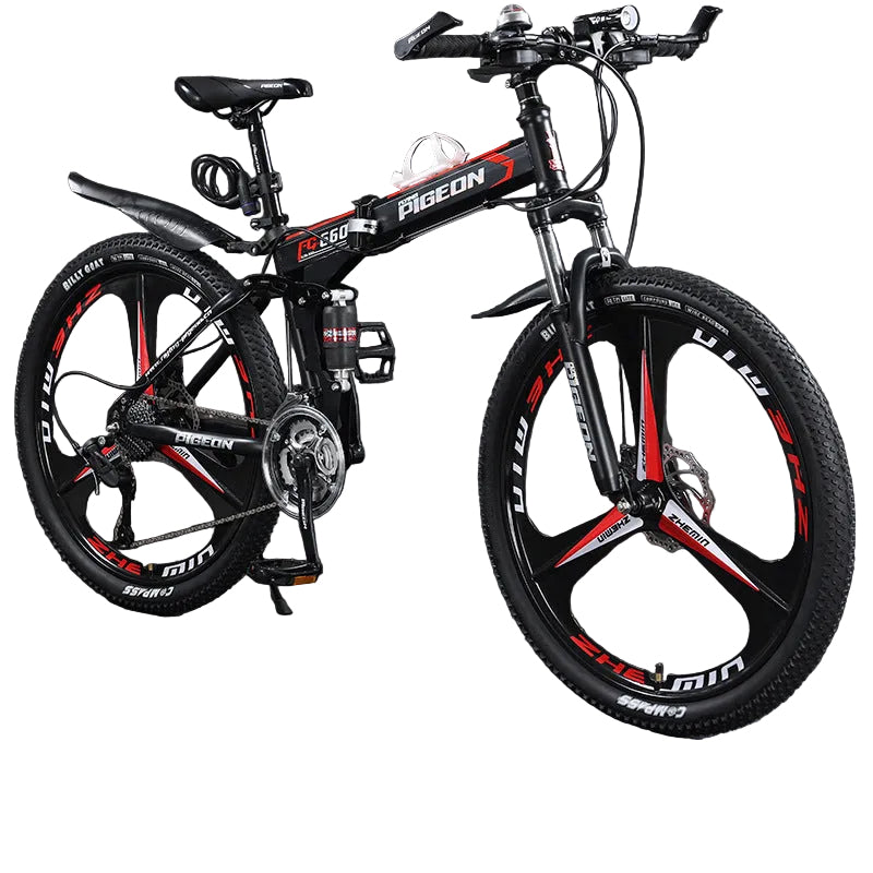 Folding Mountain Bike – 21/24/27/30 Speed Carbon Steel MTB