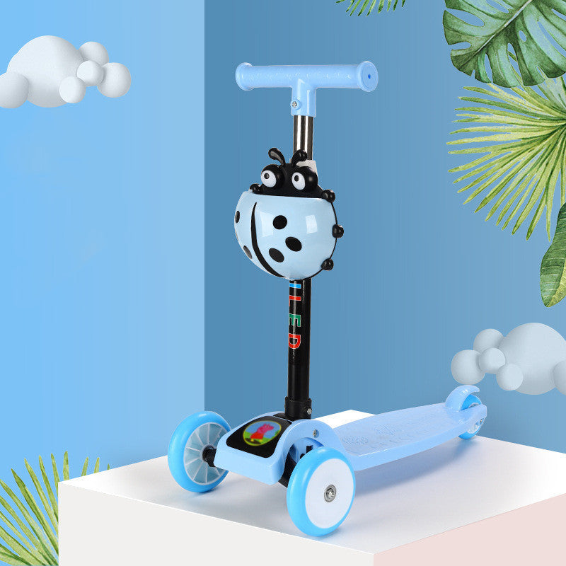 Kids Scooter & Ladybug Ride On Toy – Carbon Steel, Basket Options & Fun Colours