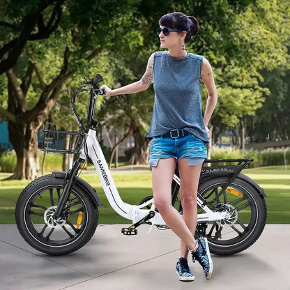SAMEBIKE C05 Pro Step-through Foldable Fat Tire Ebike