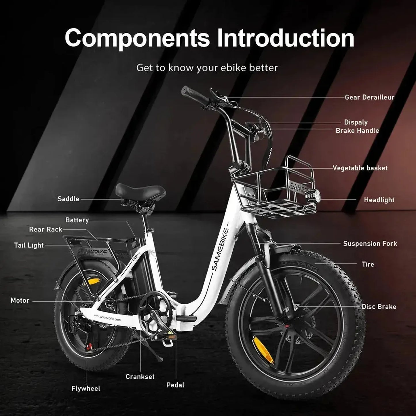 SAMEBIKE C05 Pro Step-through Foldable Fat Tire Ebike