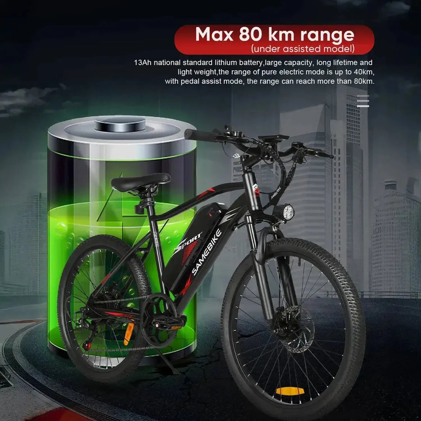SAMEBIKE EBE2 Mountain Electric Bike With Torque-Sensor