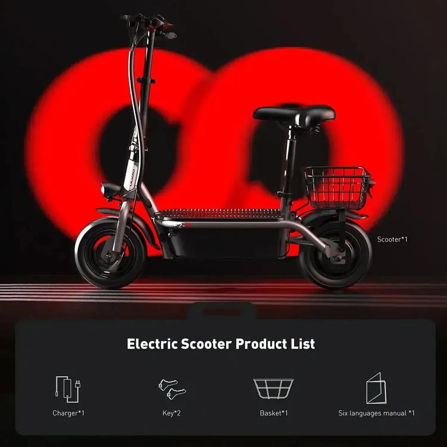 ISCOOTER F2 Electric Scooter with Seat