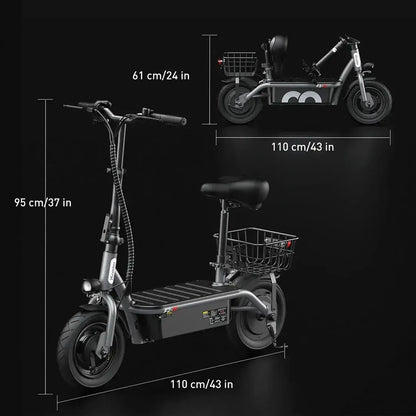 ISCOOTER F2 Electric Scooter with Seat
