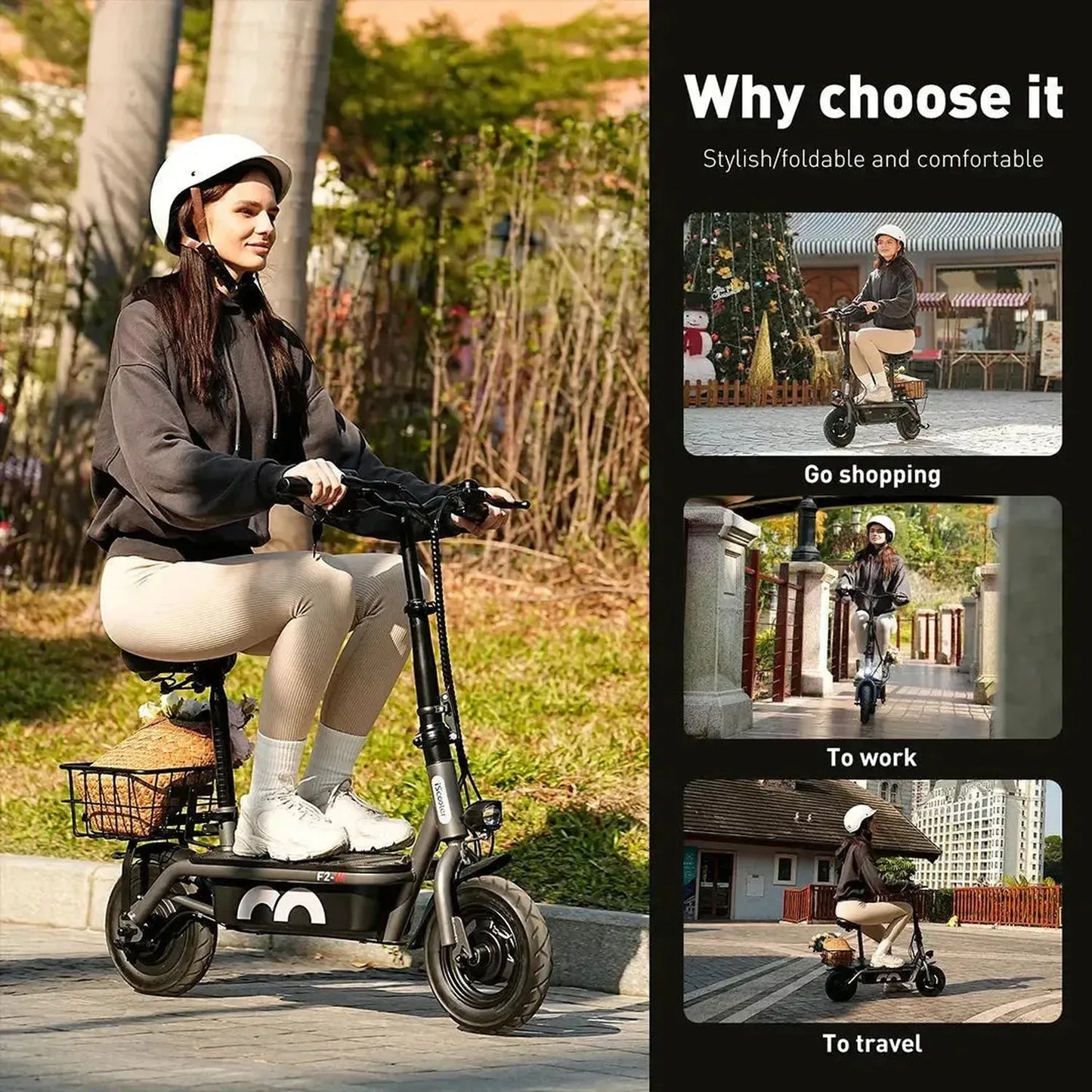 ISCOOTER F2 Electric Scooter with Seat