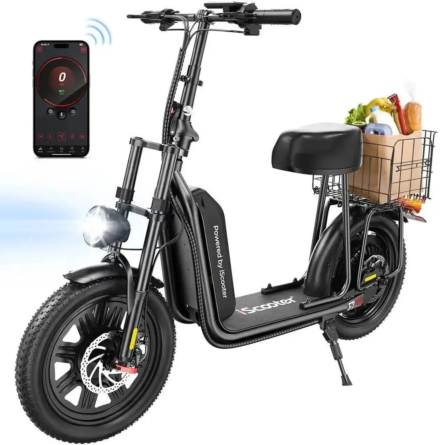 ISCOOTER F7 Electric Scooter with Seat