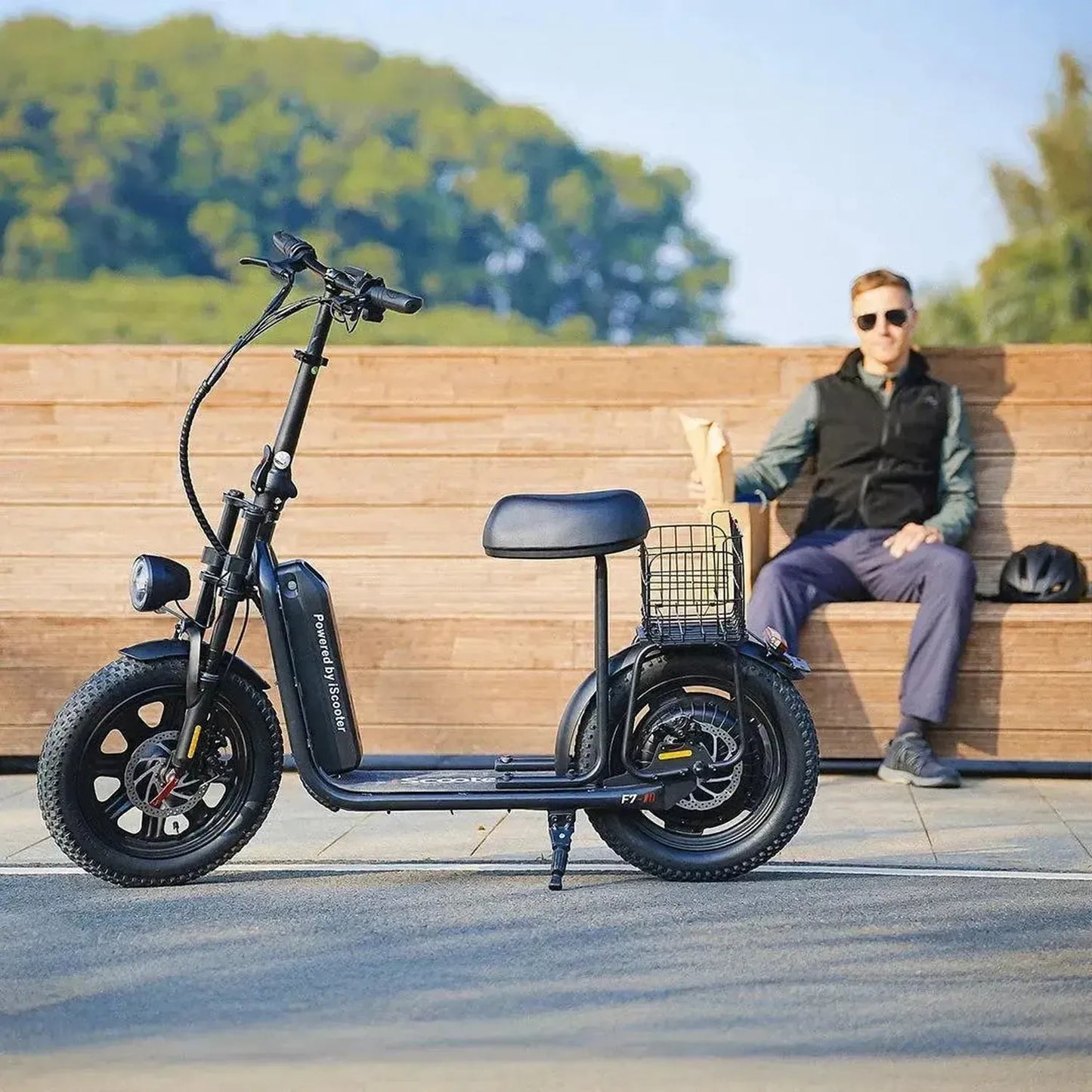 ISCOOTER F7 Electric Scooter with Seat
